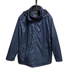 Calvin Klein Navy Water Repel Storm Collar Hooded Coat Size XL